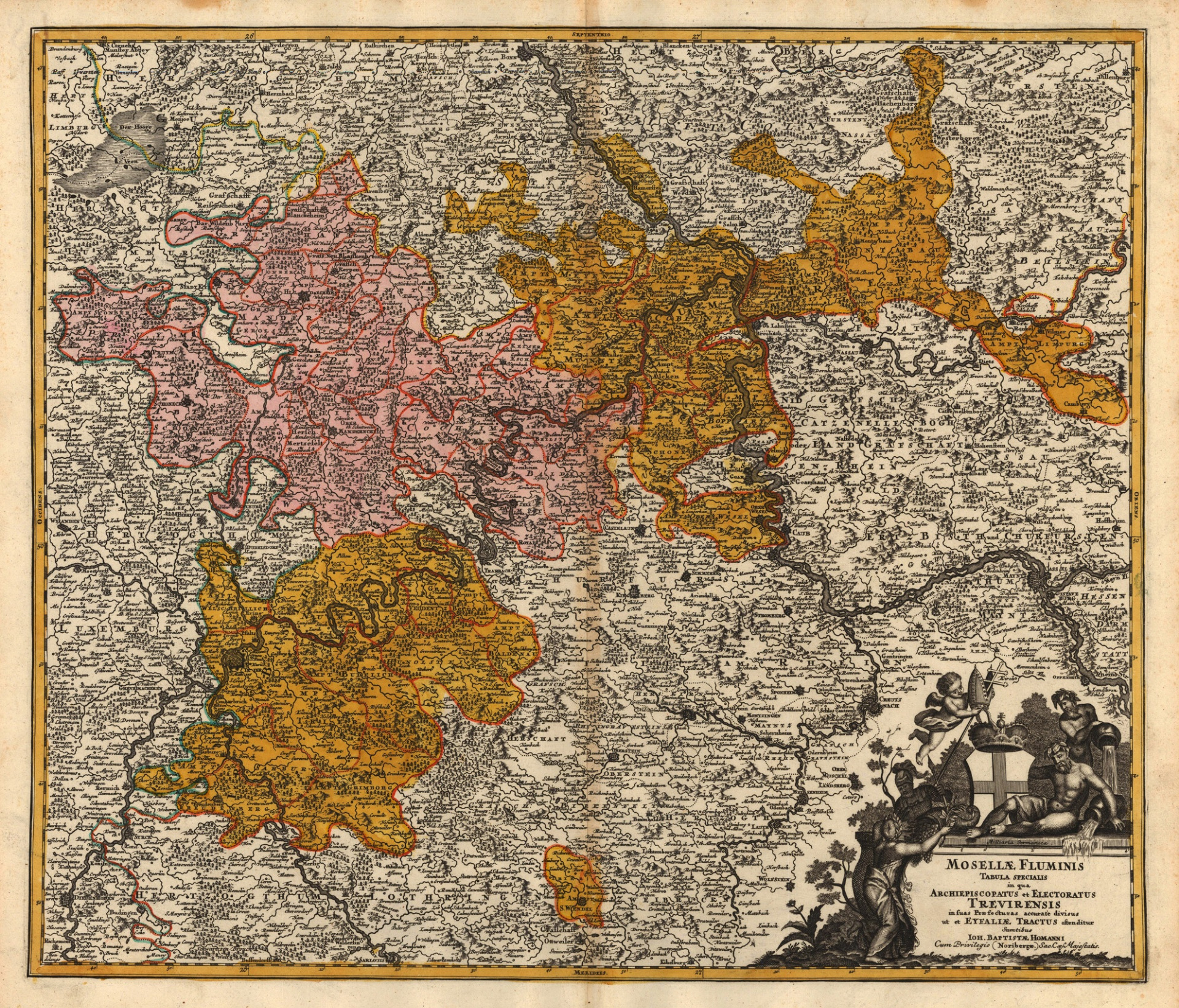 Trevírské kurfiřství v roce 1720.